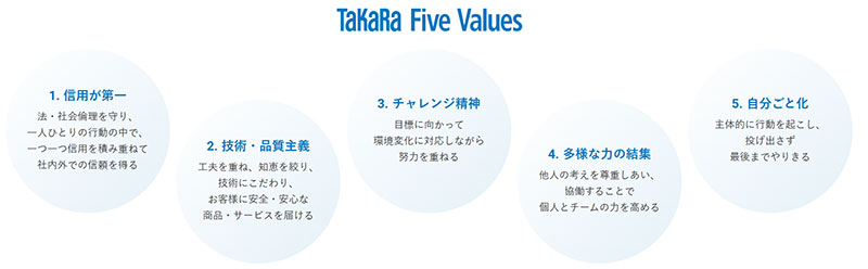 TaKaRa Five Values TaKaRa Five Values