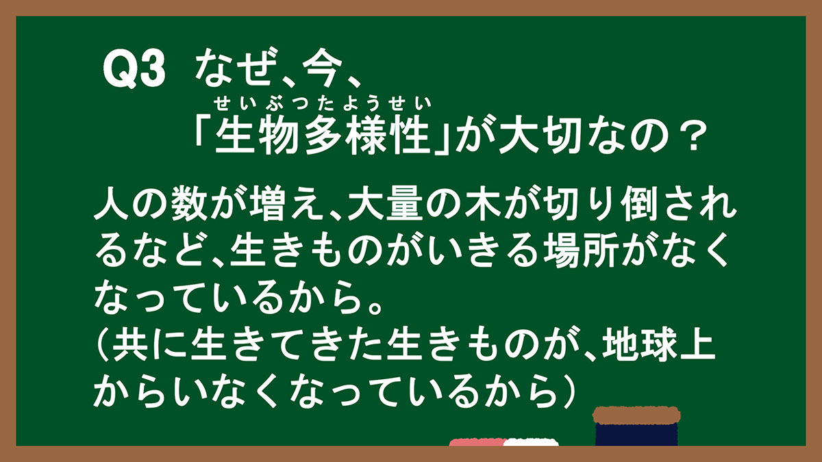 Q3:なぜ、今、「生物多様性」が大切なの?