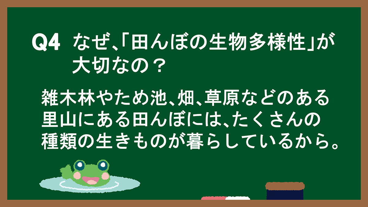 Q4:なぜ、「田んぼの生物多様性」が大切なの?